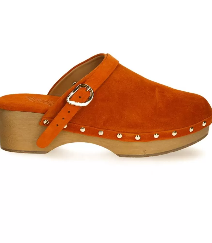 Femme Ancient Greek Sandals Sabots Classic Closed Clog Orange