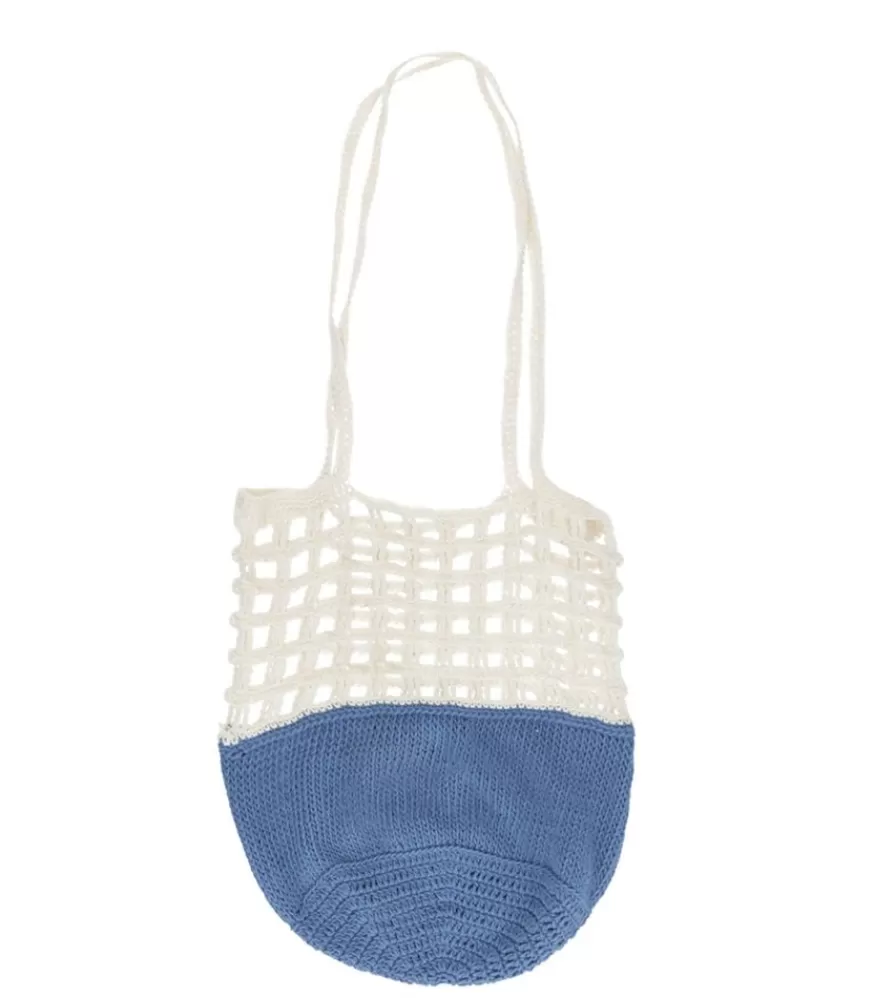 Femme soKpsul Sac Capitaine Crochet Ecru Et Bleu Denim