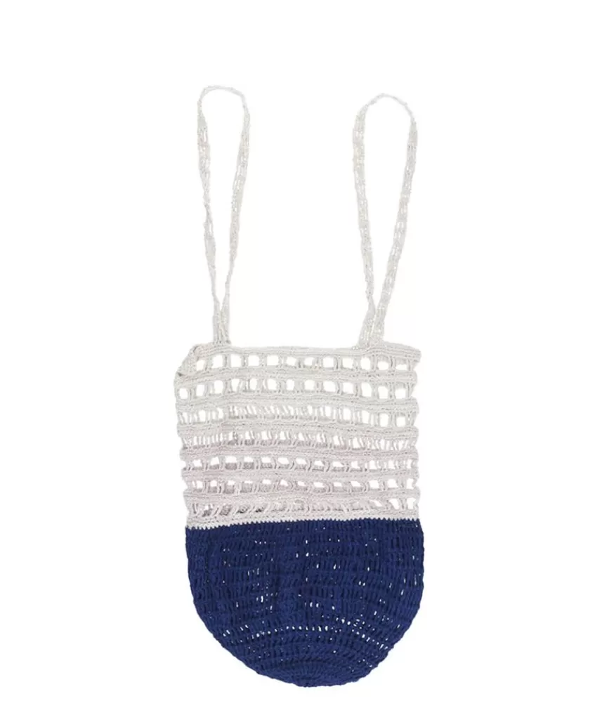 Femme soKpsul Sac Capitaine Crochet Ecru Et Bleu Marine