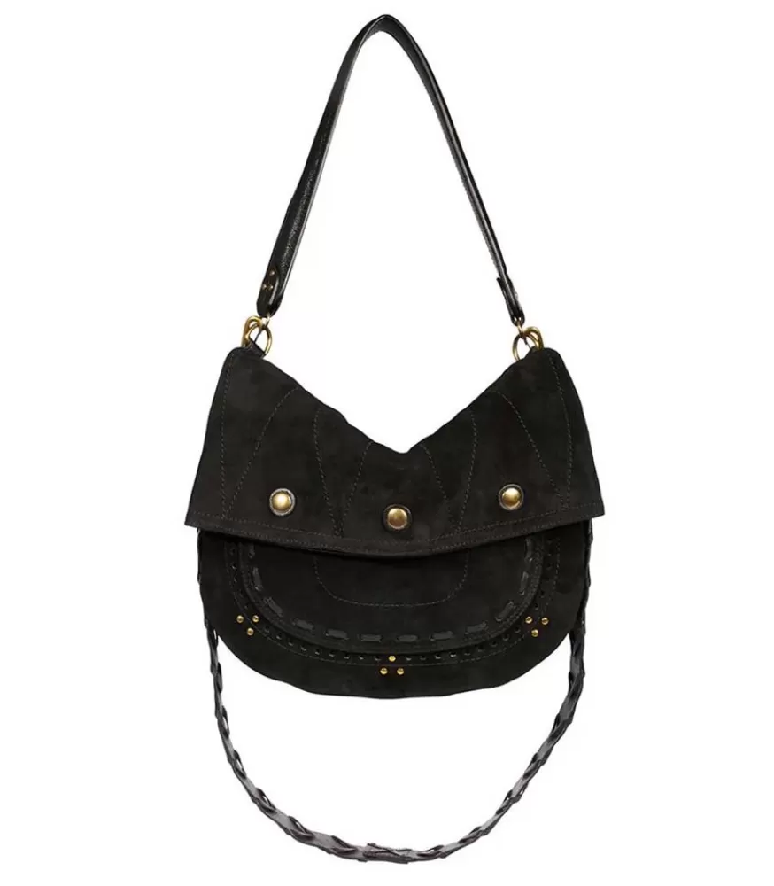 Femme Jérôme Dreyfuss Sac Jerry M Cuir Velours Noir