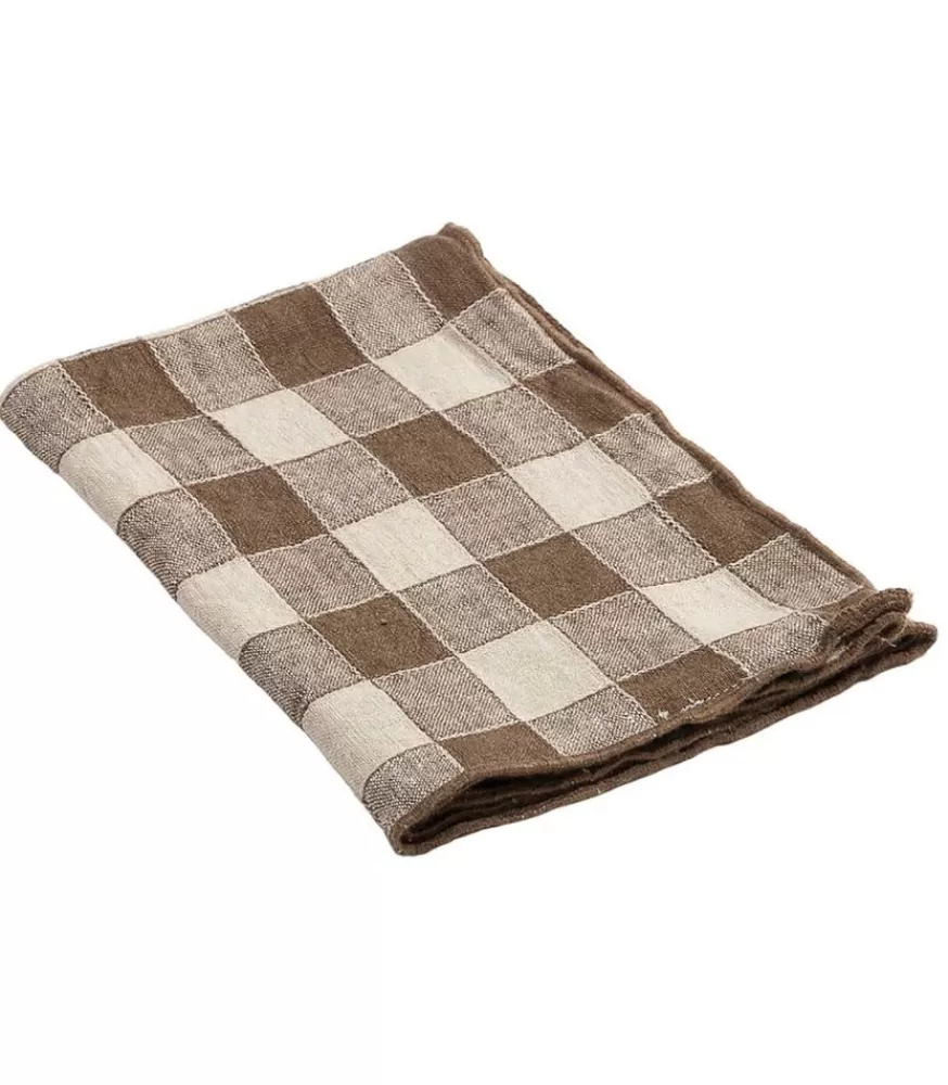Maison de Vacances Serviette Bourdon Toile Vintage Vichy 43 X 43 Cm