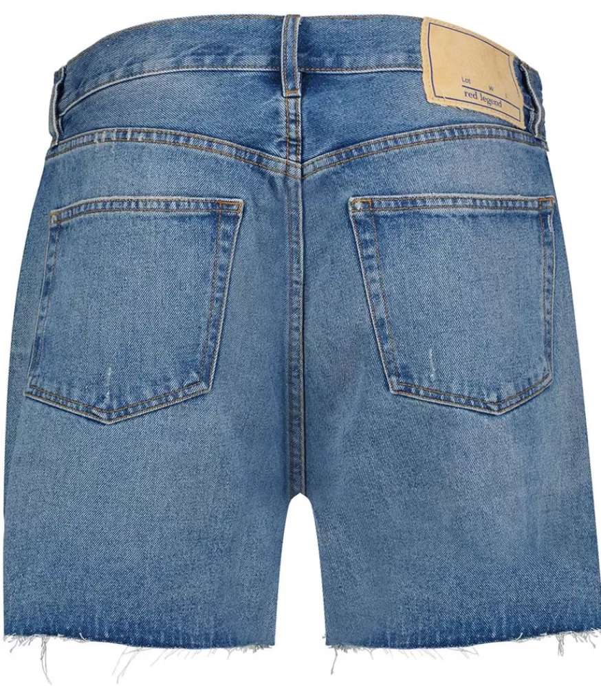 Femme Red Legend Short En Denim Encons Wash