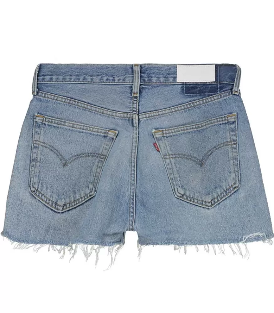 Femme RE/DONE Short En Denim Upcycle Indigo