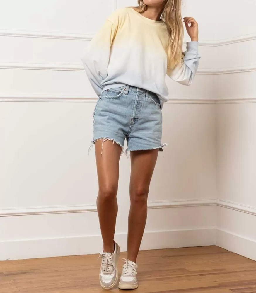 Femme RE/DONE Short En Jean Cutoff Faded Vintage Indigo