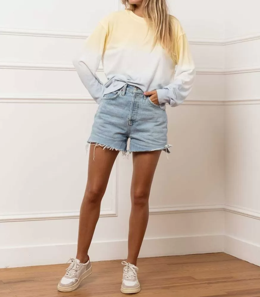 Femme RE/DONE Short En Jean Cutoff Faded Vintage Indigo