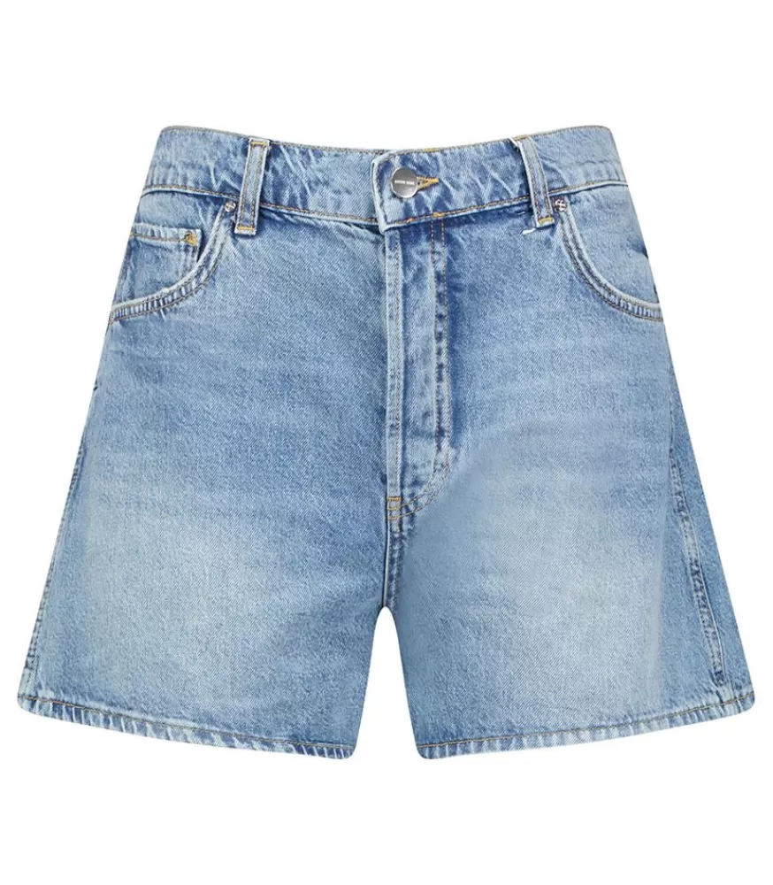 Femme Anine Bing Short En Jean Dalton Pacific Blue