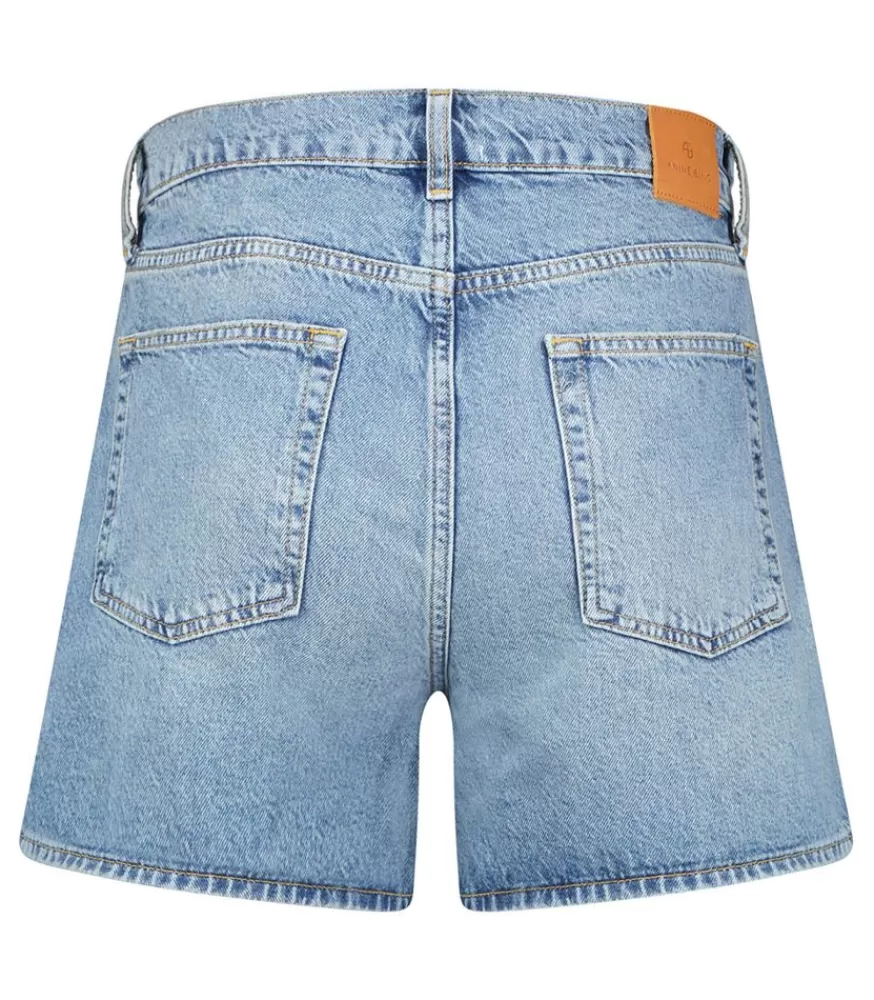 Femme Anine Bing Short En Jean Dalton Pacific Blue