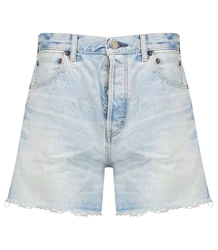 Femme Moussy Vintage Short Funston En Denim Bleu Clair