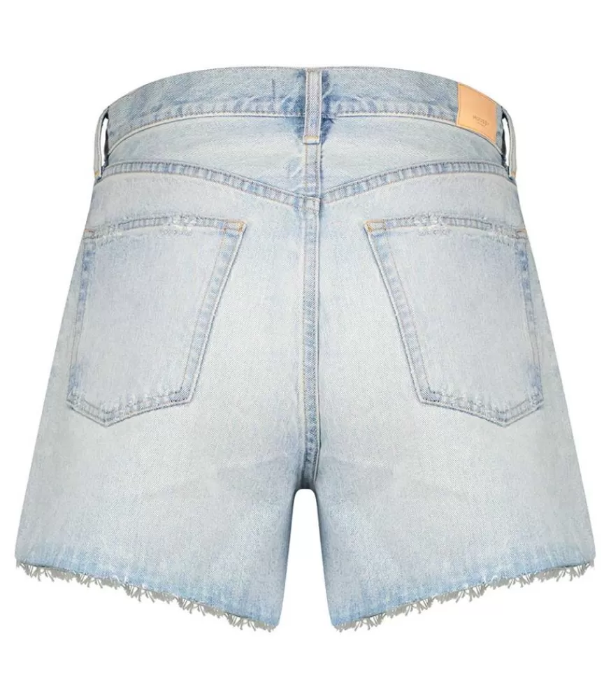 Femme Moussy Vintage Short Funston En Denim Bleu Clair