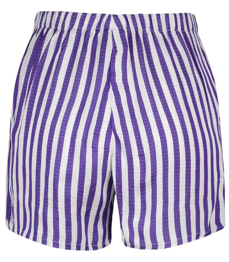 Femme American Vintage Short Shaning Rayures Violettes