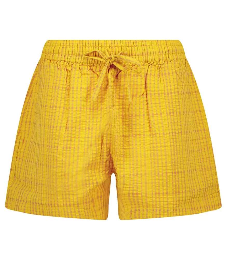 Femme Thinking Mu Short Yellow Seersucker Geranio