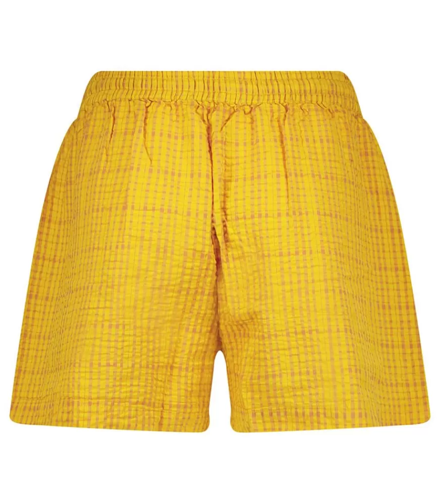 Femme Thinking Mu Short Yellow Seersucker Geranio