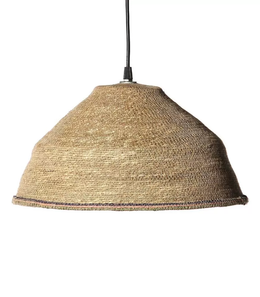 Manufactori Suspension En Jute Beige Boheme Lisere Bleu, Rose Et Vert