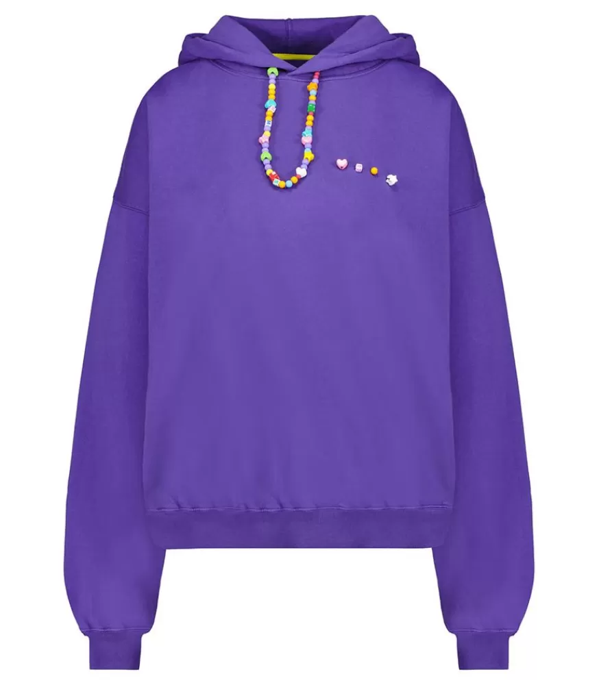 Femme Mira Mikati Sweat A Capuche Avec Collier De Perles Violet