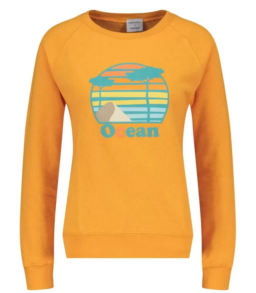 Femme David Lucas x ron ron Sweat-Shirt En Coton Biologique Ocean Orange