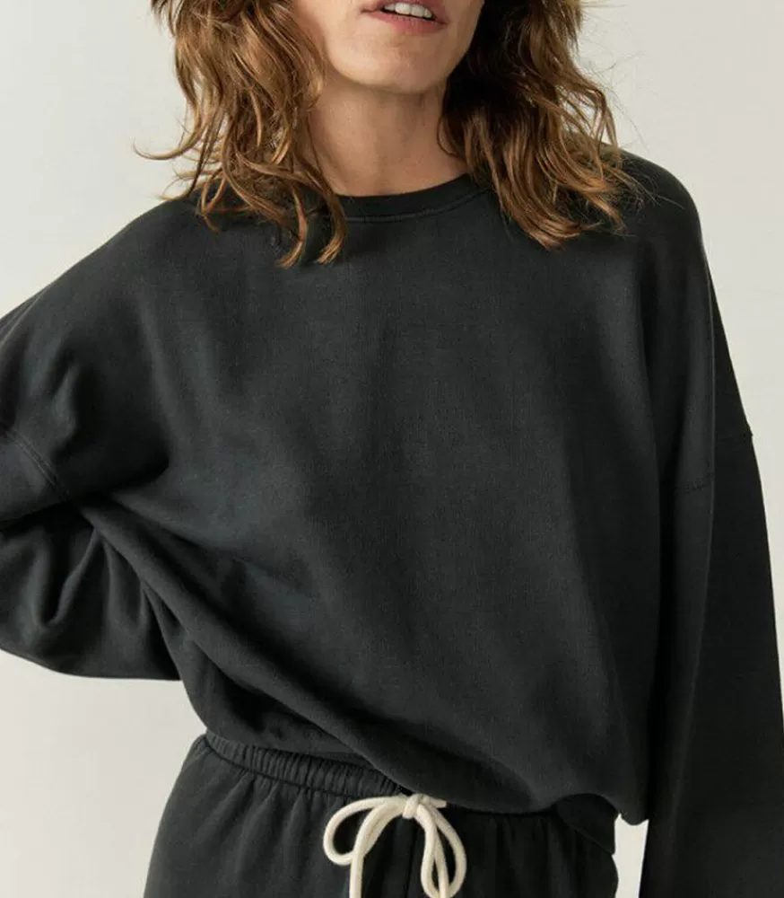 Femme American Vintage Sweat-Shirt Hapylife Carbone Vintage