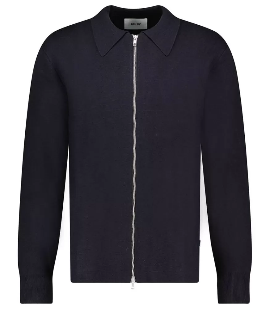 Homme NN07 Sweat-Shirt Homme Zippe Harald Navy Blue