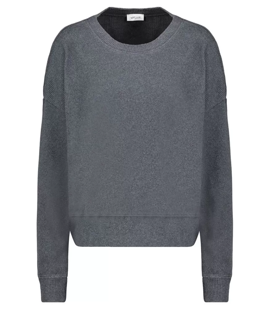 Femme American Vintage Sweat-Shirt Piwik Anthracite Chine