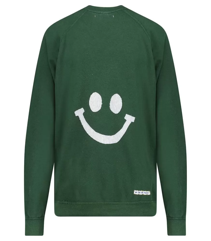 Femme We Are One Project Sweat-Shirt Vintage Smile Joy X Jane De Boy Vert Fonce