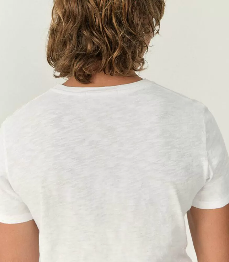 Homme American Vintage Tee-Shirt A Manches Courtes Et Col Rond Homme Bysapick Blanc