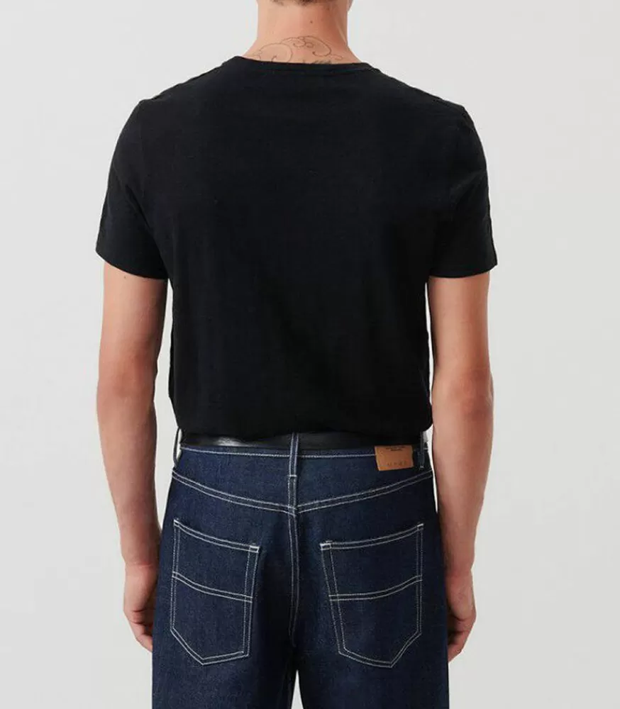 Homme American Vintage Tee-Shirt A Manches Courtes Et Col Rond Homme Bysapick Noir