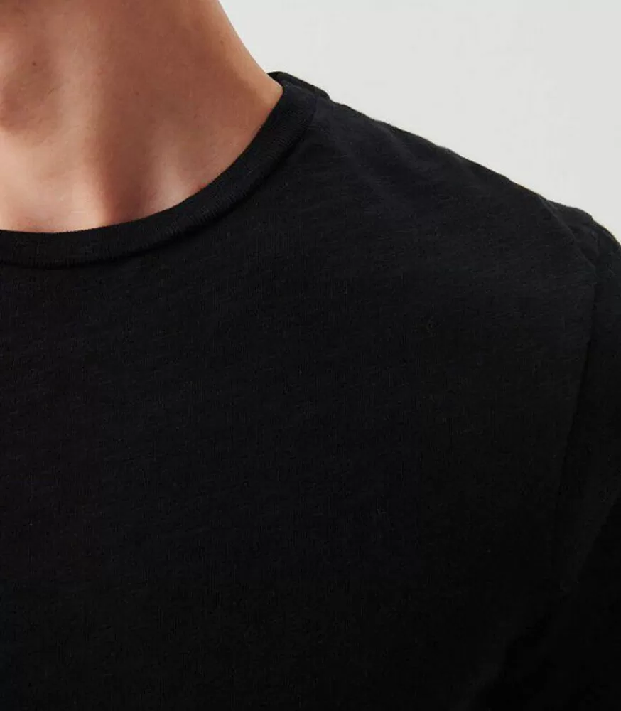 Homme American Vintage Tee-Shirt A Manches Courtes Et Col Rond Homme Bysapick Noir