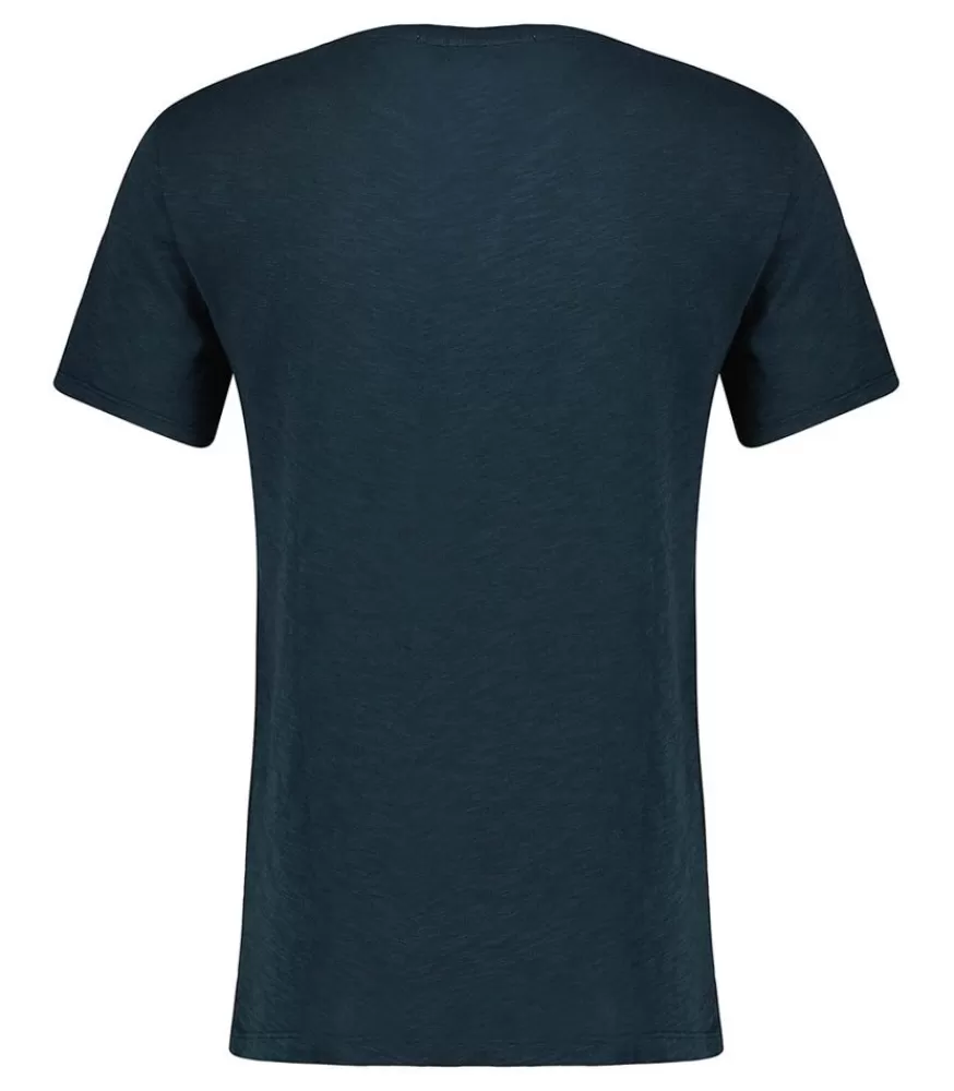 Homme American Vintage Tee-Shirt A Manches Courtes Et Col Rond Homme Bysapick Petrole