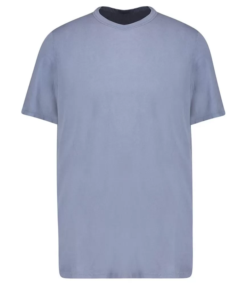 Homme American Vintage Tee-Shirt A Manches Courtes Homme Devon Bleu Gris Vintage