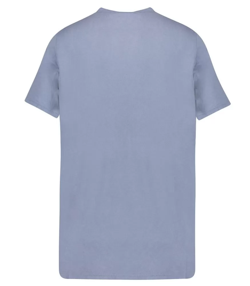 Homme American Vintage Tee-Shirt A Manches Courtes Homme Devon Bleu Gris Vintage