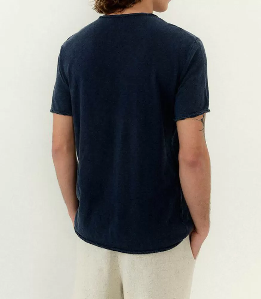 Homme American Vintage Tee-Shirt A Manches Courtes Homme Sonoma Navy Vintage