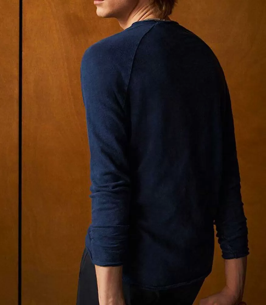 Homme American Vintage Tee-Shirt A Manches Longues Homme Sonoma Navy Vintage