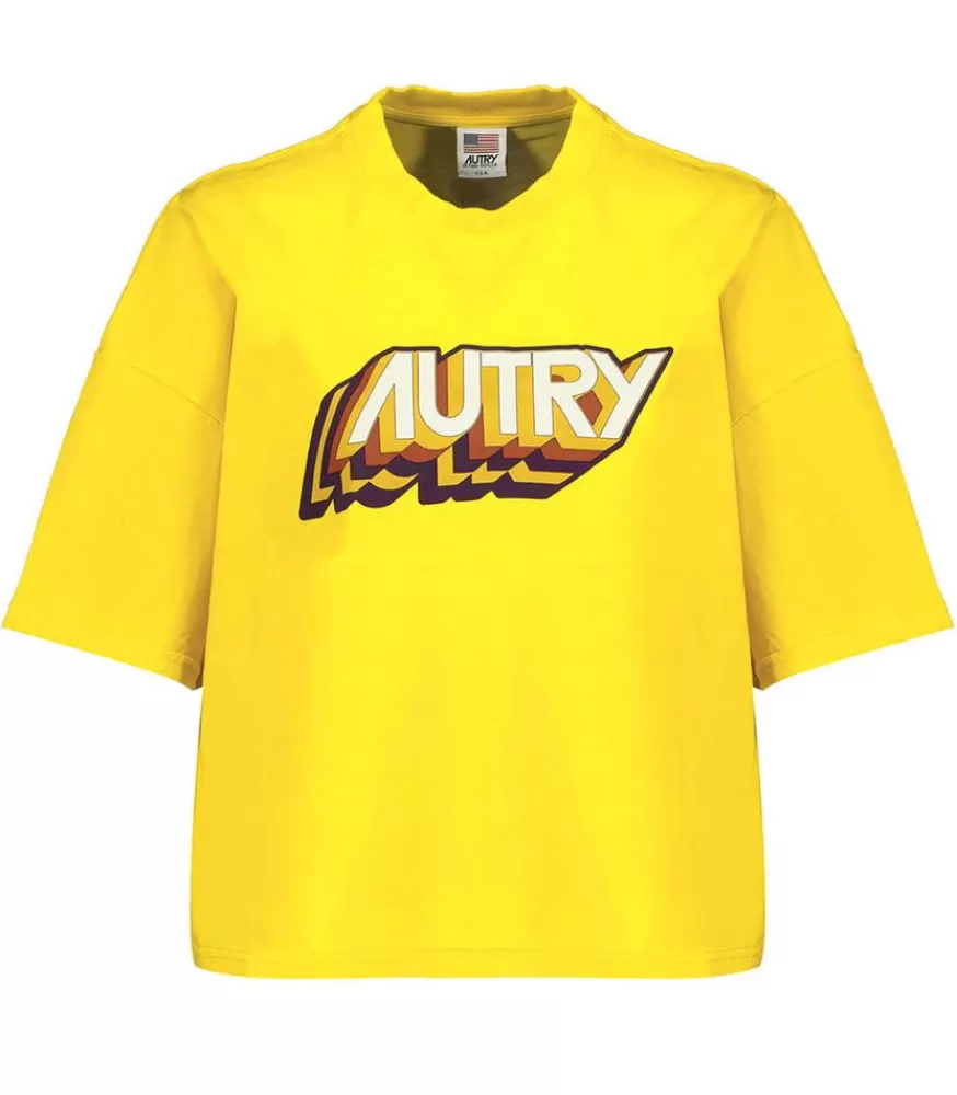 Femme Autry Tee-Shirt Aerobic Jaune