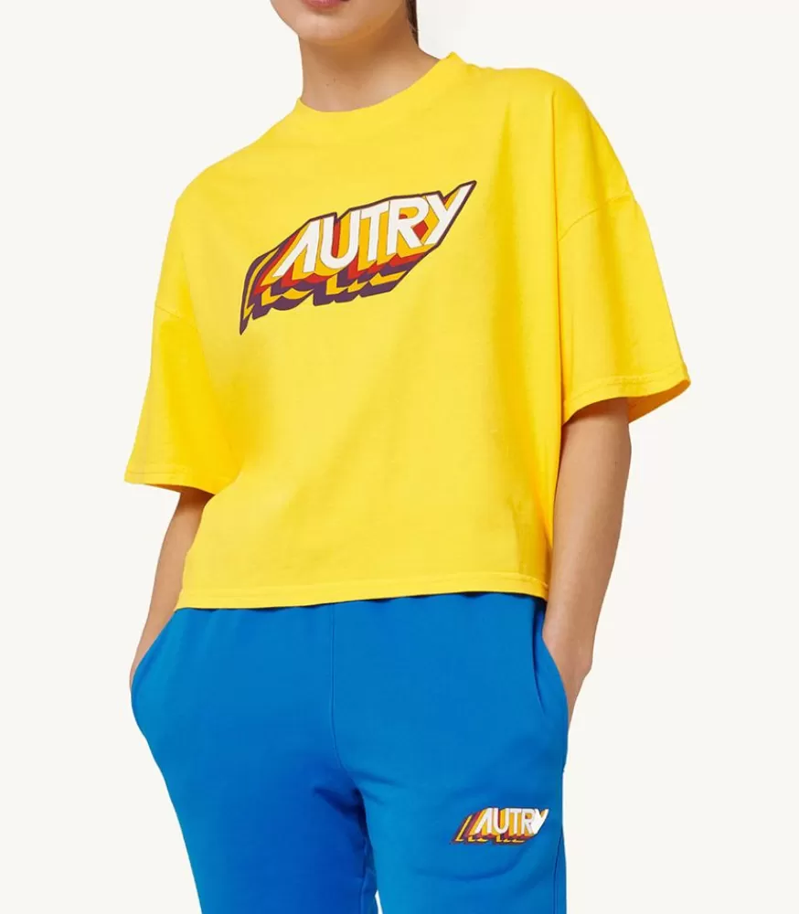 Femme Autry Tee-Shirt Aerobic Jaune