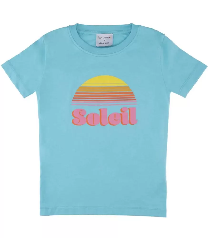 Femme David Lucas x ron ron Tee-Shirt Enfant Soleil Turquoise