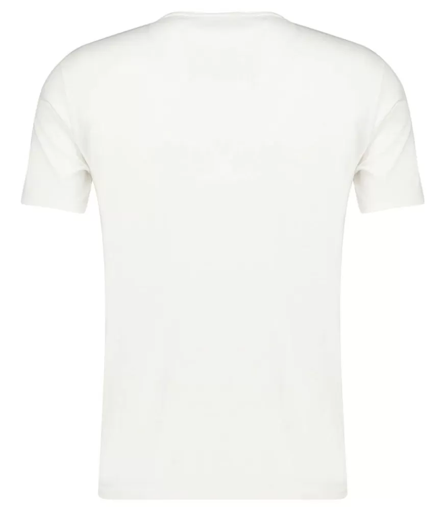 Homme Wool&Co Tee-Shirt Homme A Col Rond Blanc