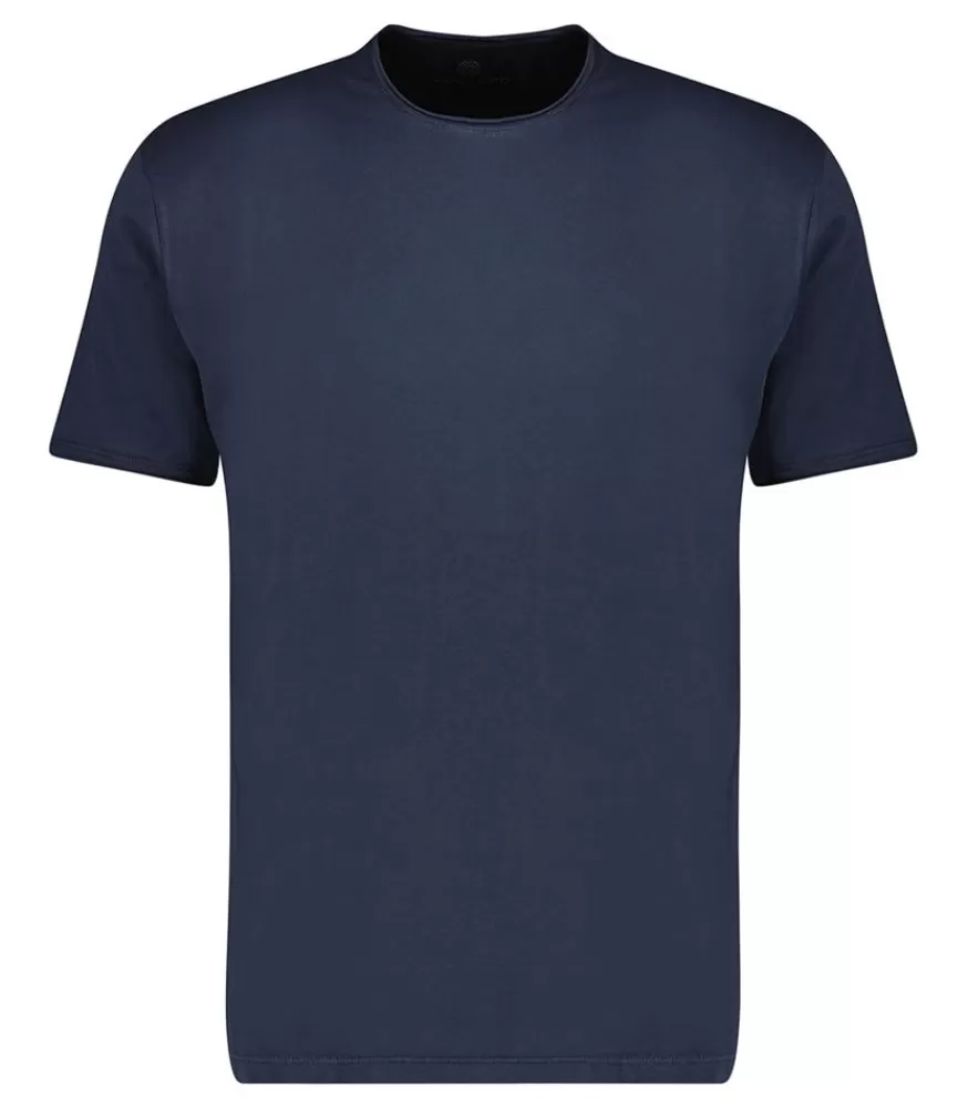 Homme Wool&Co Tee-Shirt Homme A Col Rond Bleu