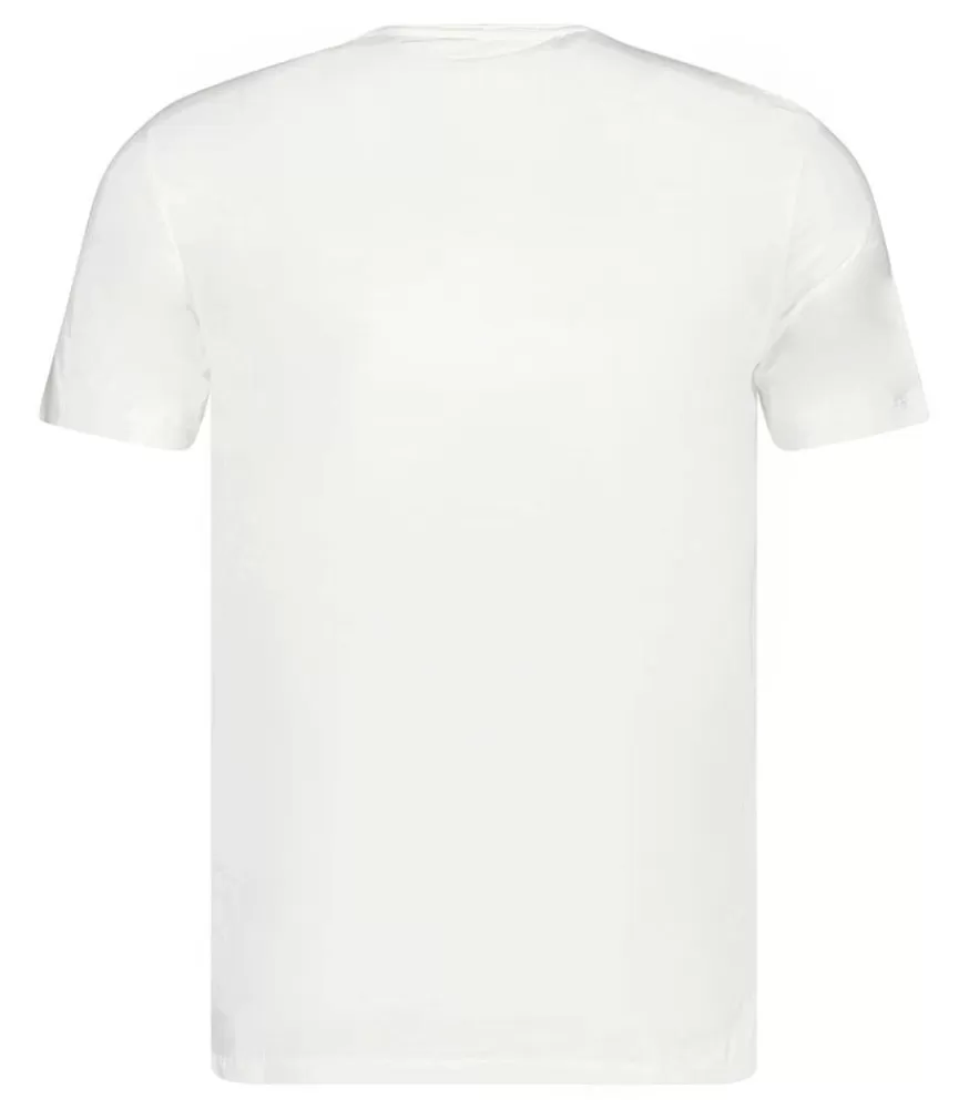 Homme Majestic Filatures Tee-Shirt Homme Col V Manches Courtes Blanc