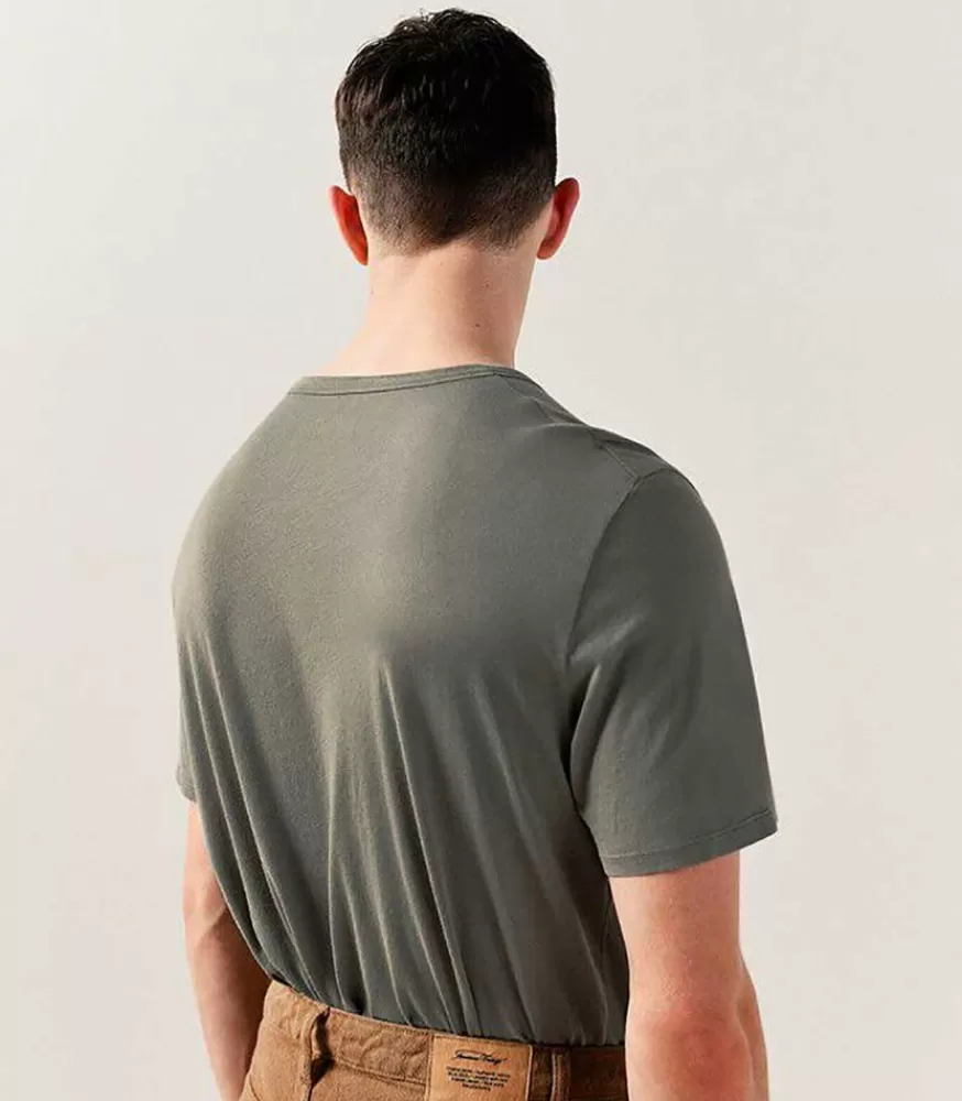 Homme American Vintage Tee-Shirt Homme Manches Courtes Devon Ardoise Vintage