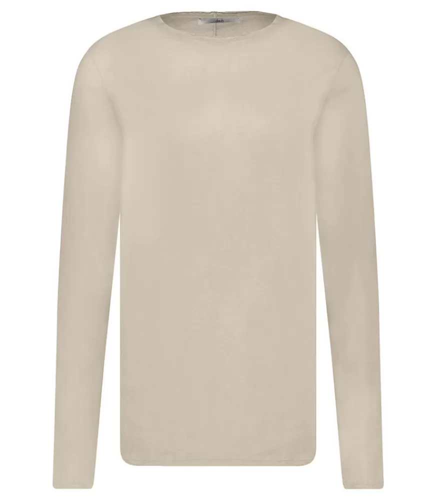 Homme Daub Tee-Shirt Homme Manches Longues Couture Centrale Dos Taupe Grey