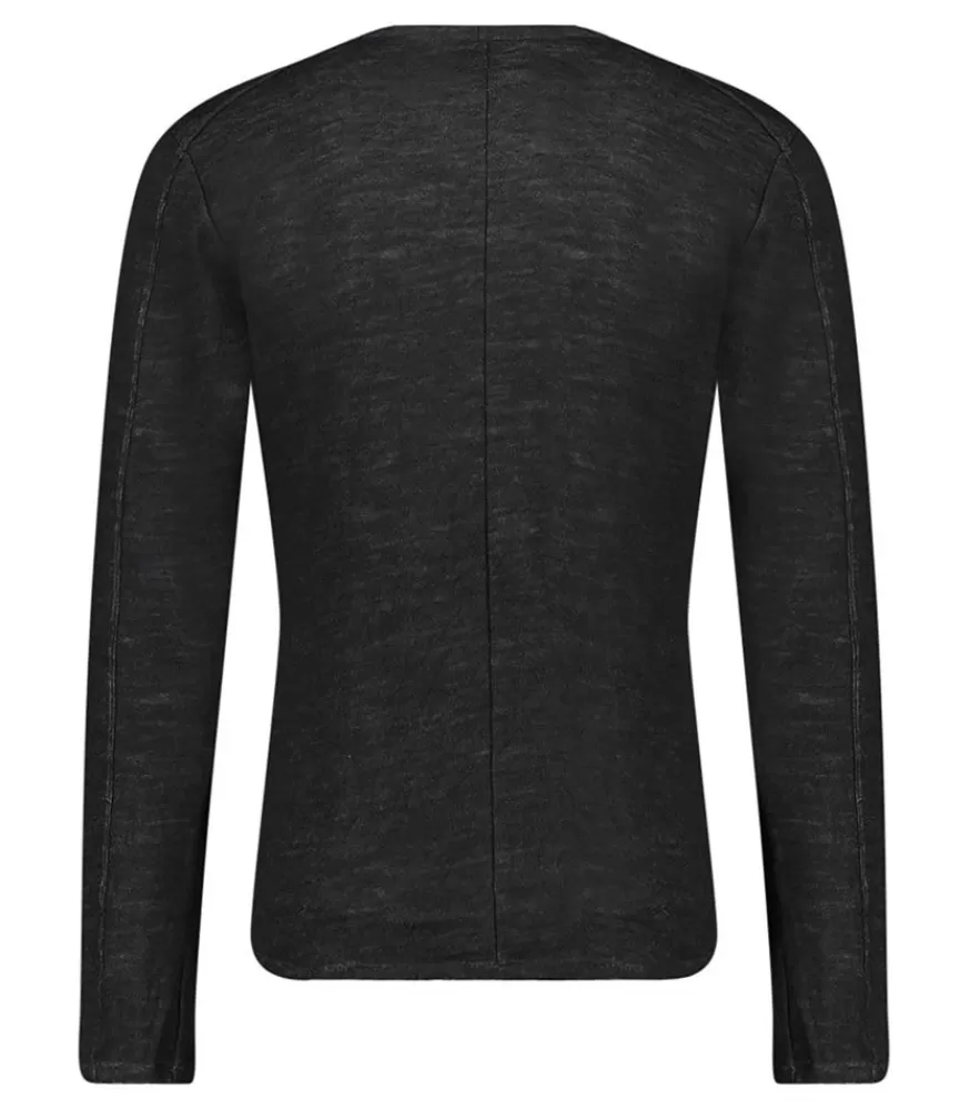 Homme Daub Tee-Shirt Homme Manches Longues Regular Fit Noir