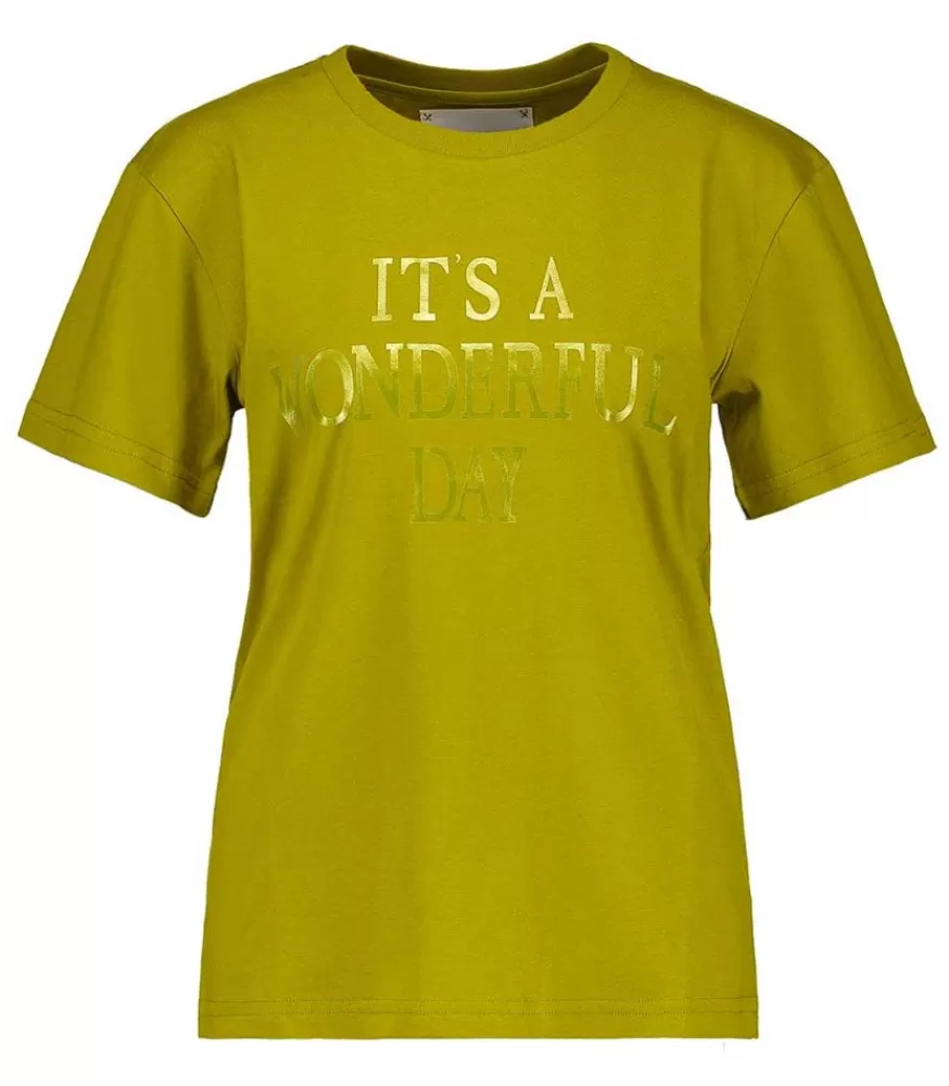 Femme Alberta Ferretti Tee-Shirt It'S Wonderful Day, Jaune