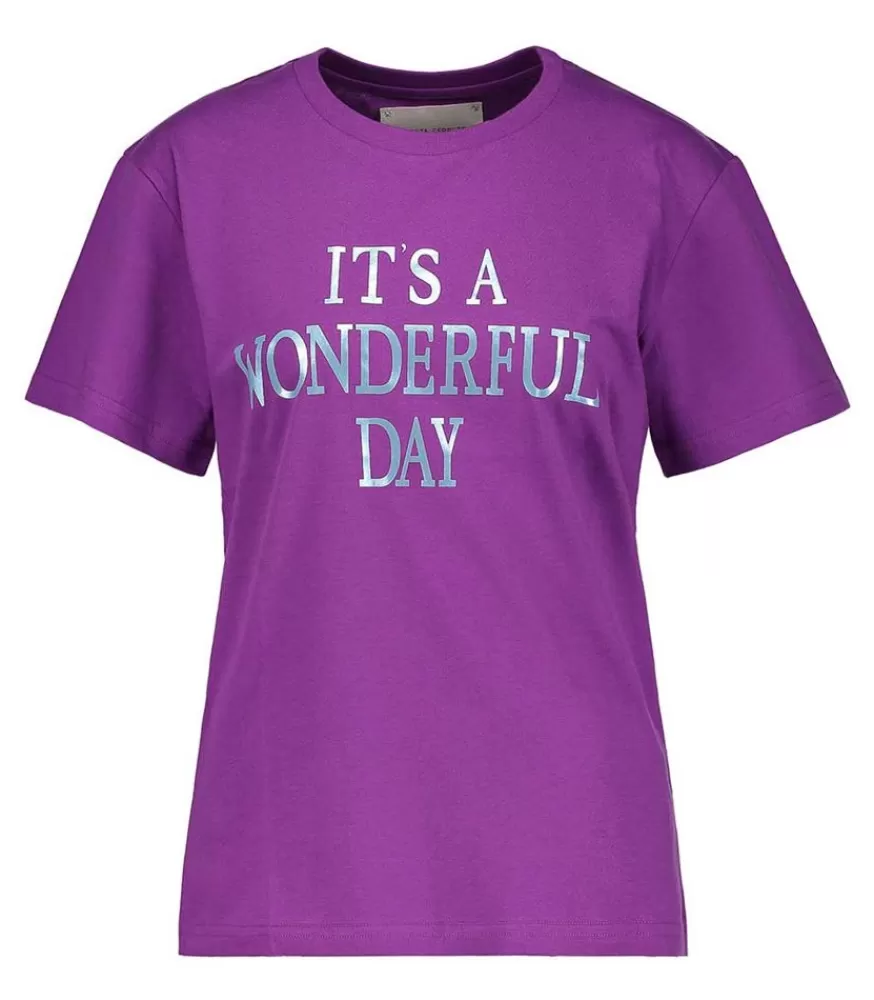 Femme Alberta Ferretti Tee-Shirt It'S Wonderful Day Violet