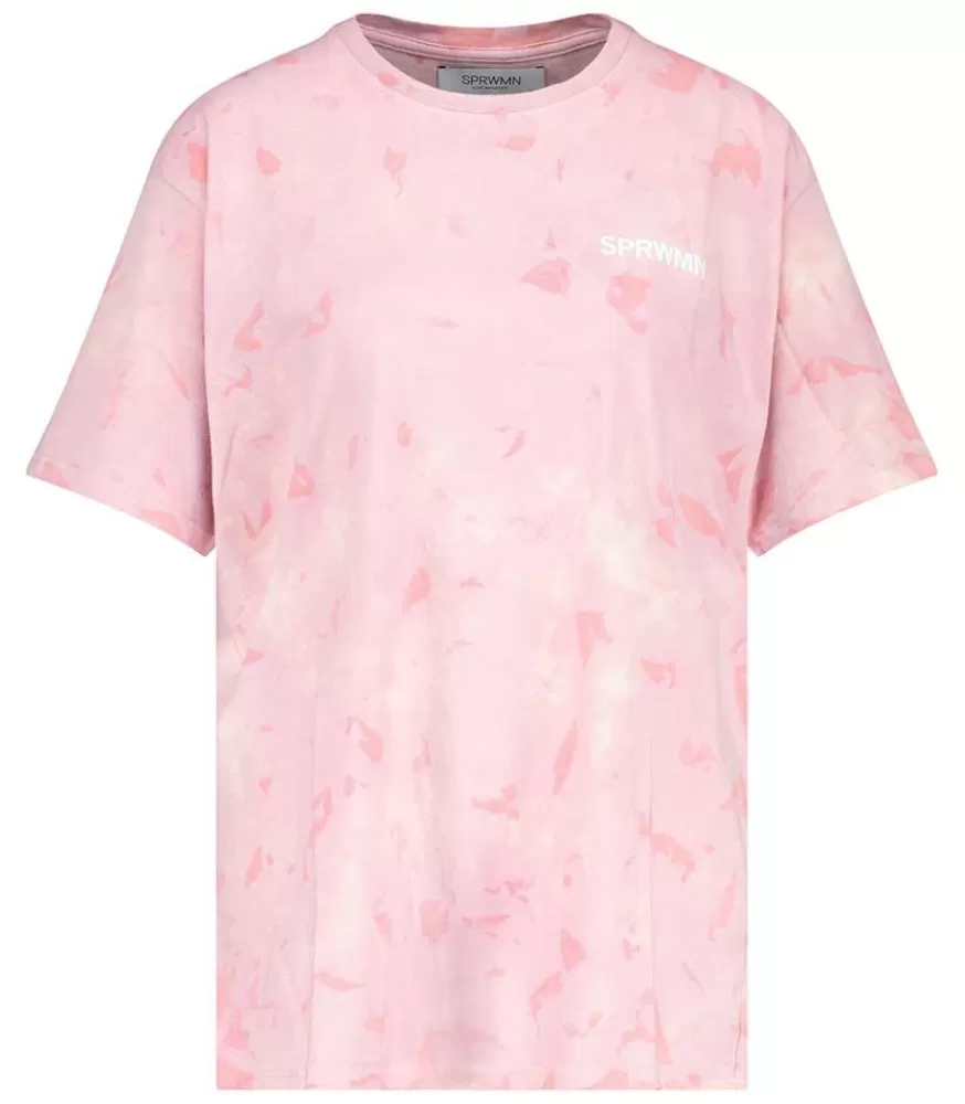 Femme SPRWMN Tee-Shirt Logo Rose Marble Camo