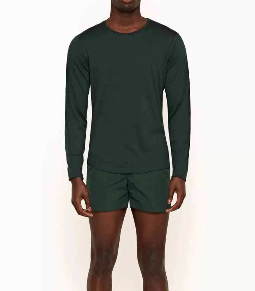 Homme Orlebar Brown Tee-Shirt Ob-T Ls Merino Racing Green